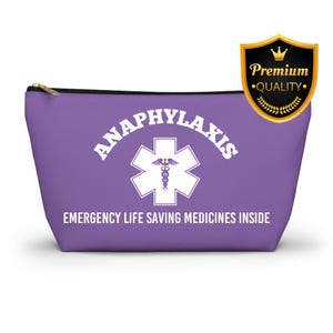 Anaphylaxis Emergency Medicines Pouch Life Saving Medication Bag Allergy Supplies Organizer Medical Travel Pouch Personalized Med Bag