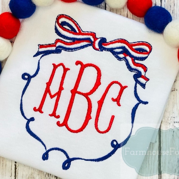 4th of july monogram shirts