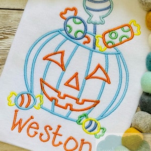 Boys Halloween Shirt, Pumpkin Shirt, Jack O Lantern Shirt, Halloween Outfit for Toddlers, First Halloween, Embroidered Shirt, 1st Halloween