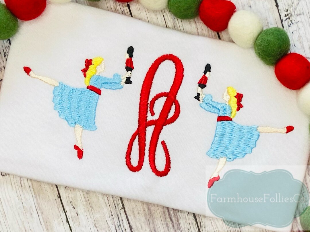 Christmas Monogram Nutcracker- Girls Bubble main image 1