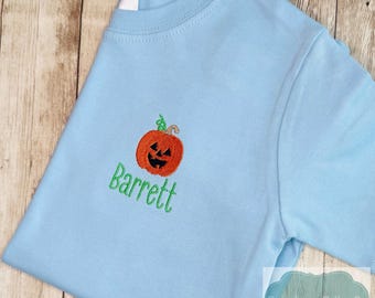 Boys Halloween Shirt, Fall Monogram, Jack O Lantern, First Halloween, Pumpkin Shirt, Boys Monogram Shirt, Mini Monogram
