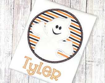Boys Halloween Ghost Shirt, Toddler Halloween Outfit, Halloween Party, Boy Ghost, First Halloween, Monogram Boys Shirt, Ghost Applique