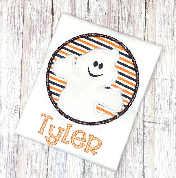 Boys Halloween Ghost Shirt, Toddler Halloween Outfit, Halloween Party, Boy Ghost, First Halloween, Monogram Boys Shirt, Ghost Applique
