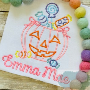 Girls Halloween Shirt, Pumpkin Shirt, Jack O Lantern Shirt, Toddler Halloween Outfit, First Halloween, Embroidered Shirt, 1st Halloween