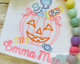 Girls Halloween Shirt, Pumpkin Shirt, Jack O Lantern Shirt, Toddler Halloween Outfit, First Halloween, Embroidered Shirt, 1st Halloween