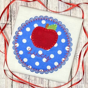 Girls Back to School Shirt, Toddler Apple Shirt, Apple Applique Shirt, First Day of School Outfit, Embroidered School Shirt, School Picture