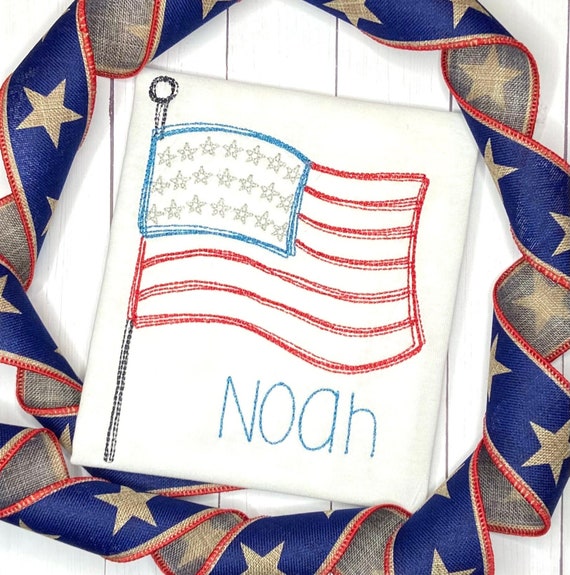 Boys American Flag Shirt, Toddler Patriotic Embroidered Shirt. Patriotic Outfit, Kids Fourth of July Shirt, Personalized 4th of July Shirts