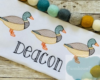 Boys Duck Shirt, Mallard Duck, Duck Hunting Monogram, Toddler Wildlife Outfit, Duck Birthday, Mallard Trio, One Lucky Duck, Monogram Shirt