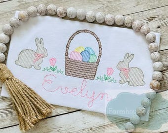 Girls Easter Shirt, Easter Bunny Embroidered, Toddler Easter Outfit, Baby Easter Shirt, Custom Spring Shirt for Kids, Easter Applique Shirt