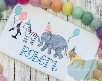 Boys Zoo Animal Birthday Shirt, Two Wild Birthday, Toddler Zoo Birthday Outfit, Party Animal Birthday, Wild Safari Bday Shirt, 1st Birthday