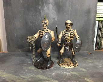 Nightmare Warriors - Ceramic vintage skeleton figurines