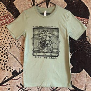 BITE THE HAND - read description! | screen printed t shirt | folk punk t shirt  | anticapitalist | crust punk | queer made | leftist shirt