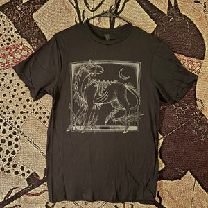 HOP ON! kelpie shirt | screenprint | folklore shirt | folk punk | queer made | horse shirt | screen print | handmade | d&d shirt