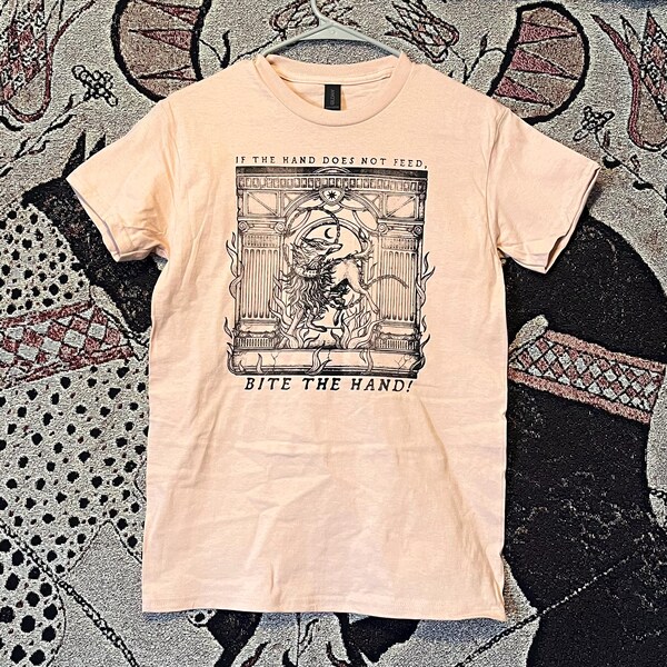 misprints - BITE THE HAND - read description! | screen printed t shirt | folk punk t shirt  | crust punk | queer made | leftist shirt