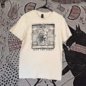 BITE THE HAND - read description! | screen printed t shirt | folk punk t shirt  | anticapitalist | crust punk | queer made | leftist shirt