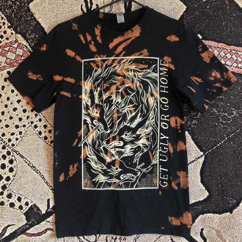GET UGLY or go home T-SHIRT | screen printed | folk punk shirt | crust punk | trans made | queer made | screen print | leftist shirt
