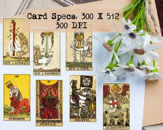 Rider Waite Digital Tarot Cards Original Vintage Tarot Deck Etsy