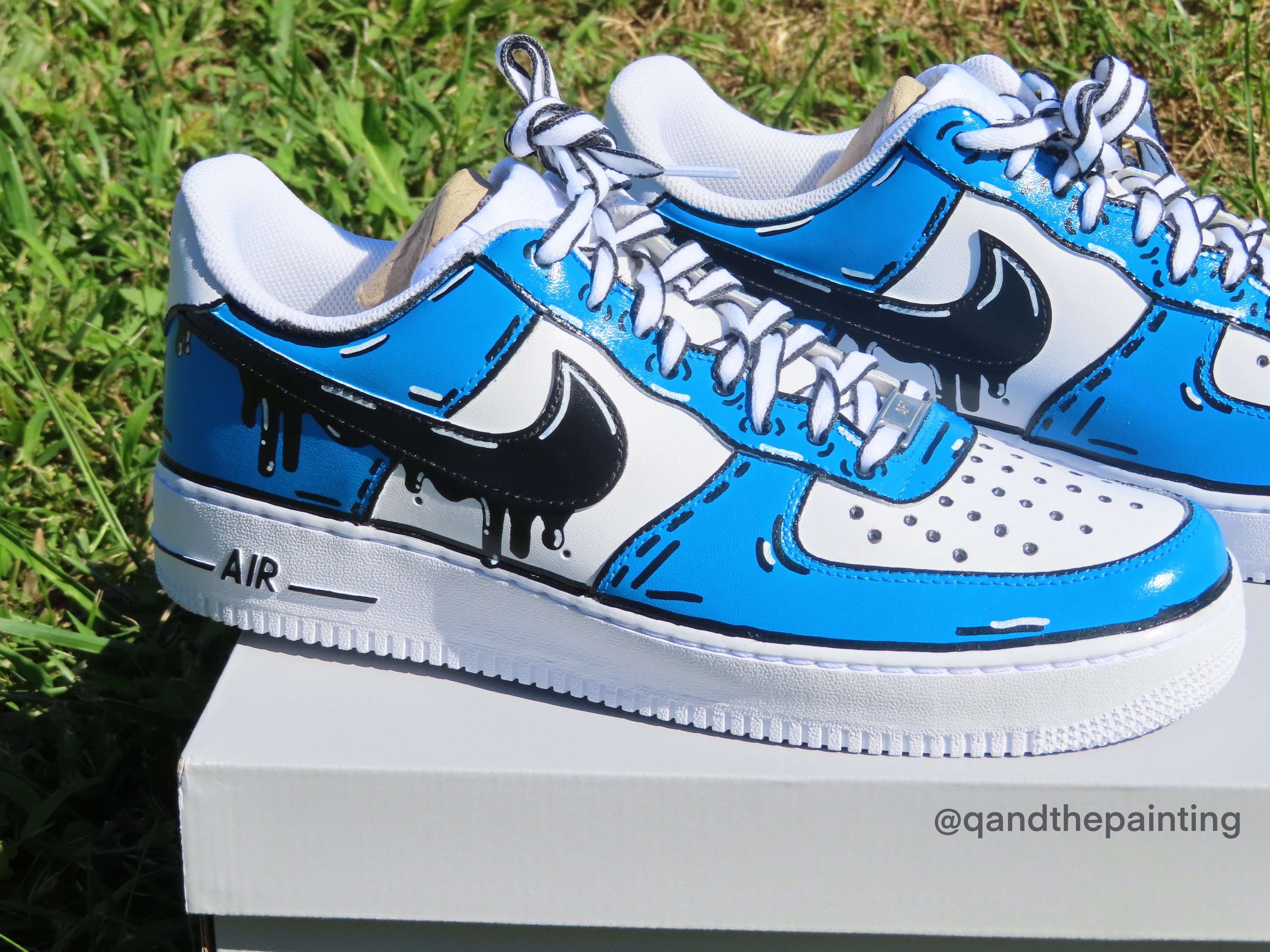 Nike Air Force 1 Custom R-Y-B Cartoon Drip Design | Etsy