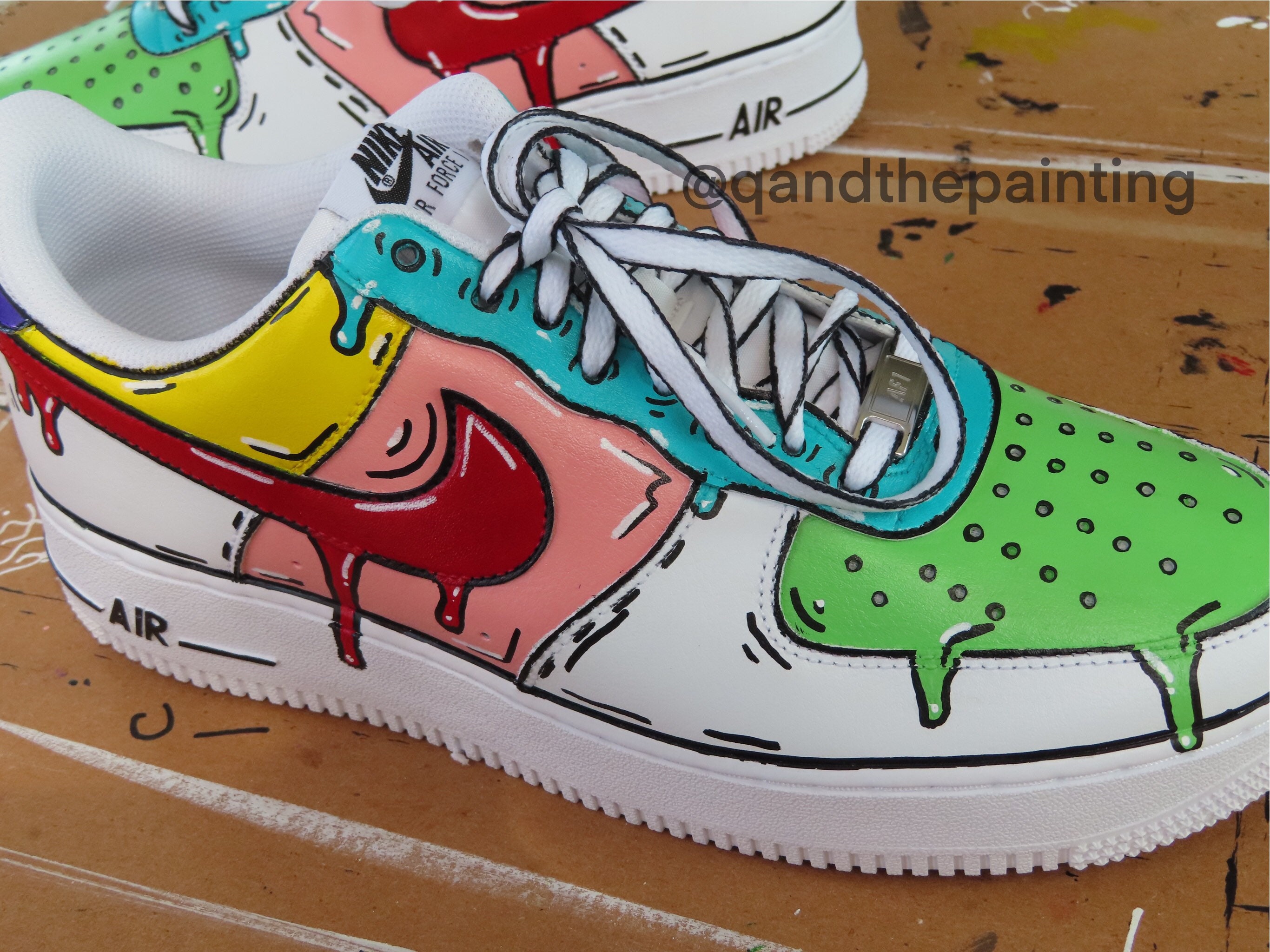 custom air force 1 cartoon drip