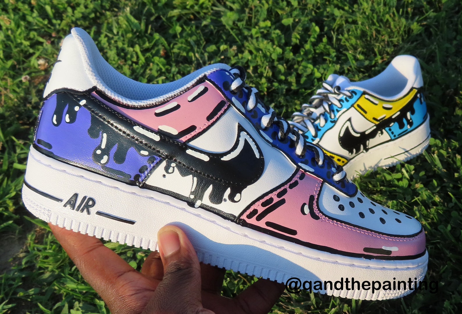 Nike Air Force 1 Custom Pink vs Yellow Any Size/ | Etsy