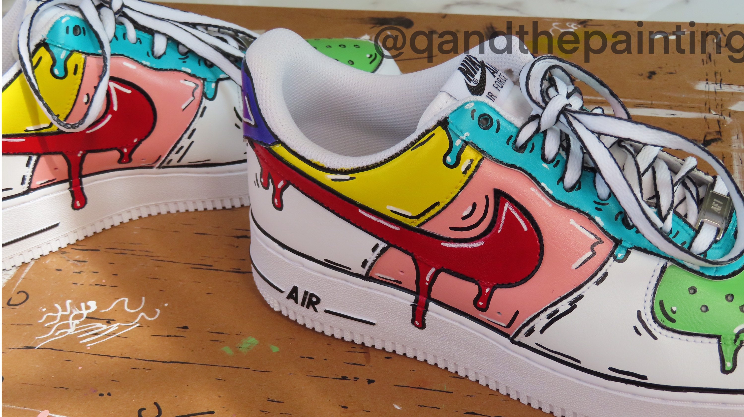 Nike Air Force 1 Custom Cartoon Drip Any Size/ Made To | Etsy