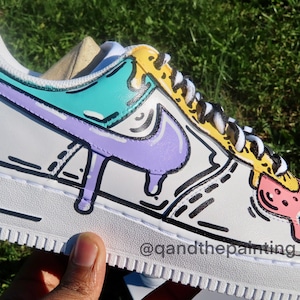 Nike Air Force 1 Custom “Pastel Cartoon Drip” (Any Size/ Made To Order)
