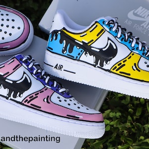 Nike Air Force 1 Custom "Pink vs Yellow" (Any Size/ Made To Order)
