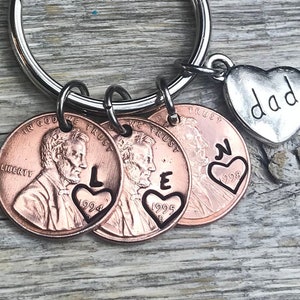 Fathers Day Gift, Dad Gift, Dad Gift, Dad Birthday Gift, Dad Penny Keychain, Personalized Dad Keychain, Birthday Gift for dad or grandpa