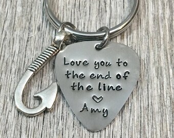 Personalized Valentines Day Gift, Gift For Husband, Valentines Day Gift For Him, Fishing Lure Keychain, Anniversary for Him, Fisherman Gift