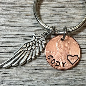 Memorial Keychain, Memorial Gift, Funeral Gift, In Memory of, Remembrance of, Penny From Heaven, Personalized Memorial Gift, Loss Of Friend