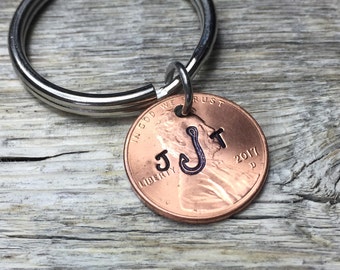 Gift For Boyfriend, Hooked On You Keychain, Anniversary Gift, Fishing Gift For Men, Fishing Couples Gifts, Personalized Fishing Gifts