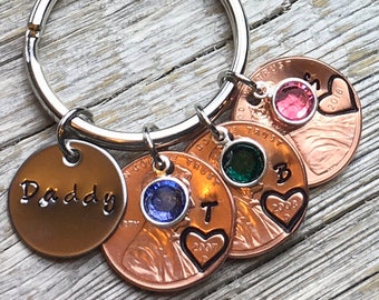 Gift For Husband, Daddy Keychain, Dad Gift, Dad Birthday Gift, Dad Penny Keychain, Customized Dad Keychain, Fathers Day Gift, Dad Gift