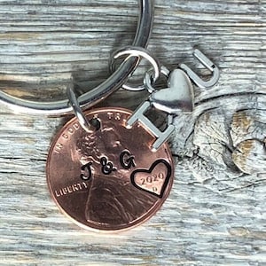 Valentines Gift for boyfriend, Anniversary Gift, Lucky Penny Keychain, Husband Gift, Gift for Wife, Couples Gift, Anniversary for Husband