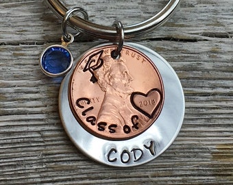 High School Graduation Gift, Class of 2024, Graduation Keychain, Lucky Penny Keychain, Graduation Gift for Him,  College Graduation