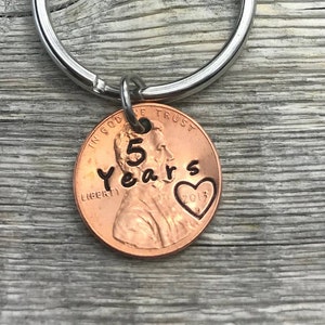 Anniversary Gift, Lucky Penny Keychain, Boyfriend Gift, Anniversary gift for Boyfriend, Couples Gift, Anniversary gift for Husband