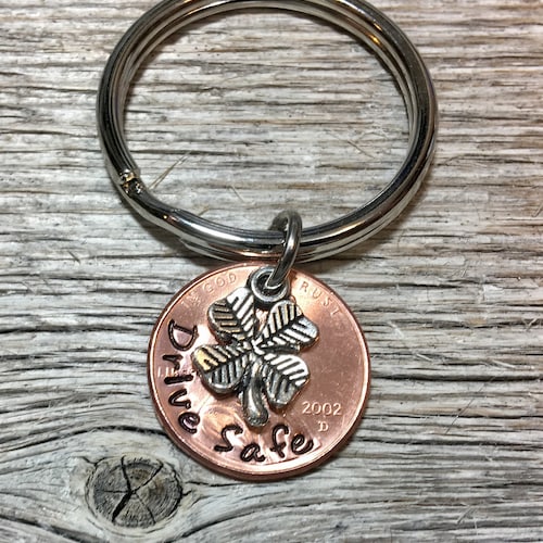 Porte-clé penny, cadeau de 16e anniversaire, anniversaire pour lui, anniversaire pour elle, anniversaire de garçon, cadeau voiture neuve, porte-bonheur, 16e anniversaire