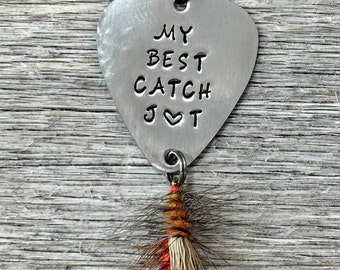 Fishing Gifts For Men, Personalized Fly Fishing Lure, Anniversary Gift For Him, Fly Fishing Gifts, Stamped Fishing Lure, Birthday Gift