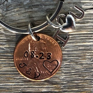 Valentines Day Gift, Anniversary Gift, Lucky Penny Keychain, Husband Gift, Gift for Wife, Couples Gift, Anniversary for Husband
