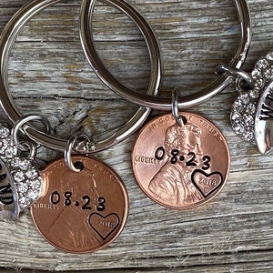 Husband or Wife Valentines Gift, Anniversary Gift, Lucky Penny Keychain, Husband Gift, Gift for Wife, Couples Gift, Anniversary for Husband