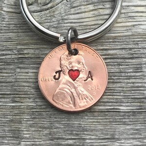 Gift for Boyfriend, Anniversary Keychain, Couples Gift, Initial Keychain, Gift for Anniversary, Gift for Him, First Anniversary Gift