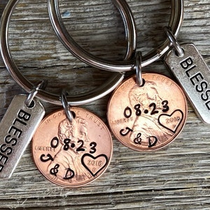 Gift For Boyfriend Husband or Wife, Anniversary Gift, Lucky Penny Keychain, Gift for Wife, Couples Gift, Anniversary for Husband