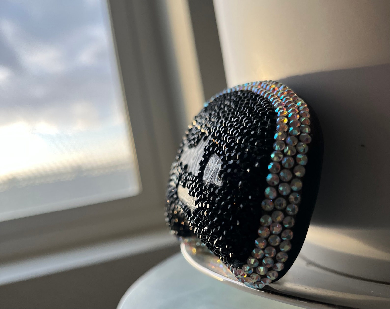 Bedazzled Black and Sparkle Painted Stone Rock Gift for Her Etsy
