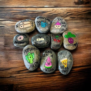 Pun Pocket Rocks-Painted Rocks-Kindness Stones-Bulk Rocks-Gifts Handmade gift