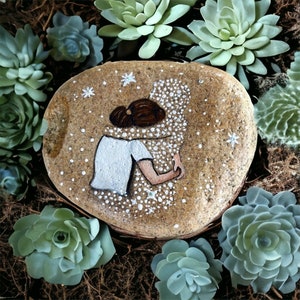 Personalizable Husband and Wife/ Sister and Brother/ Mother and Son/ Father and Daughter Memorial Hand Painted Rock **MADE TO ORDER**
