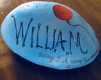 Hand Painted Personalized Memorial/Cemetary Stone Painted Rock/ Gift By BleubirdRocks MADE TO ORDER