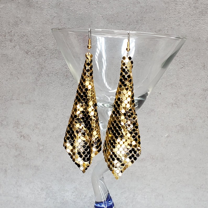 Disco Jewelry Mesh Earrings Gipsy Earrings 70s 80s Statement Etsy