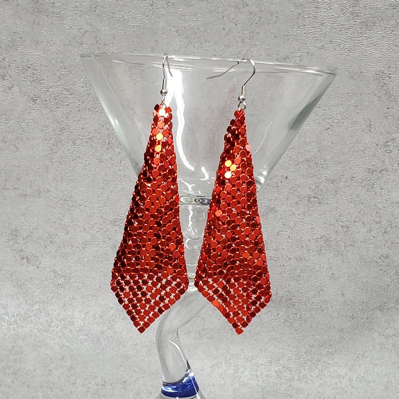 Disco Jewelry Mesh Earrings Gipsy Earrings 70s 80s Statement Etsy