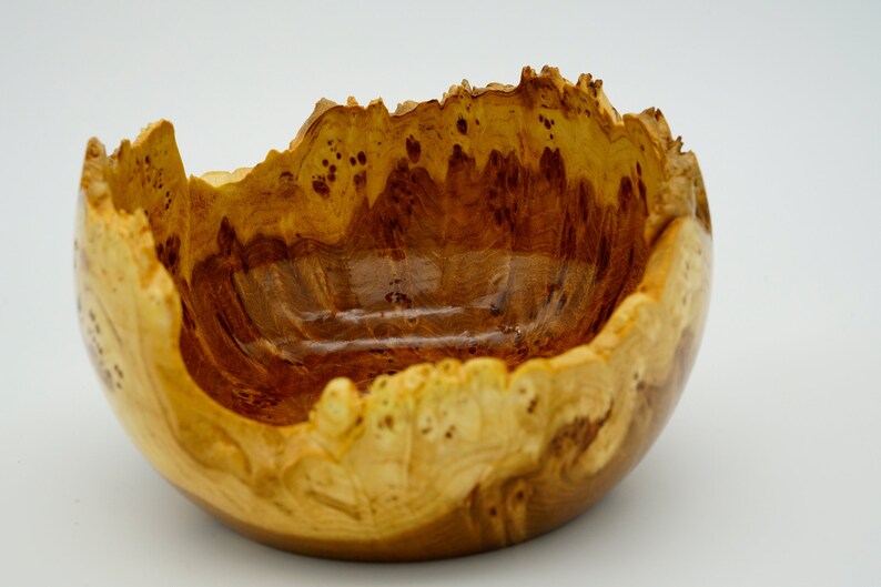Wood Turning Bowl Anniversary Gift Room Decor Bowl Unique Live Edged Bowl Birthday Gift Red Elm Burl Bowl Wedding Gift Hand Made Bowl