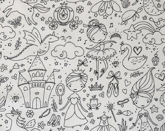 Tissu A Colorier Etsy