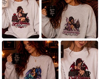 Camiseta de cuello redondo o manga larga para club de lectura / Regalo para amantes de los libros / Sudadera para lectores / Camiseta para amantes de los libros / Fantasía romántica, romance oscuro, picante